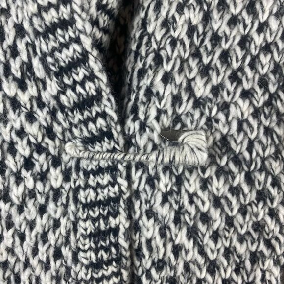 J.Jill Wool Blend Cardigan Open Front Sweater Size Large Black White - Picture 3 of 5